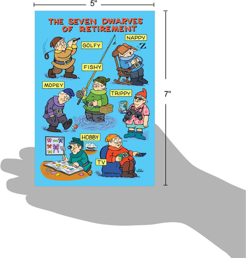 NobleWorks Seven Dwarves of Retirement Funny Card with Envelope C7246RTG