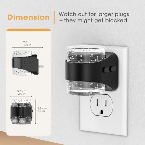 Dimmable 3000K 5 Briignite LED Night Light Plug into Wall, Night Light with Bubble Design Warm & Brightness Levels