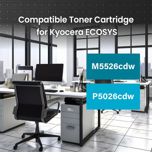 SHIKI Compatible Toner Cartridge Replacement for Kyocera ECOSYS M5526cdw, Black TK5242K, 4000 Pages