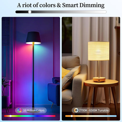 Bulbs, Dimmable Bulb, A19, 9W 800 (4 Pack) Meliya LED Smart Light Color Changing & Timing Smart WiFi and Bluetooth