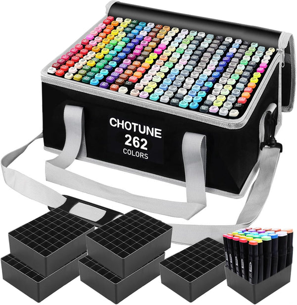 Chris.W 262 Slots Marker Pen Case - Markers, Sketch, Permanent, Dry Erase, Repair,
