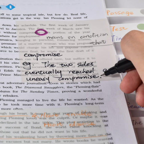 BAYTORY 700 Sheets Transparent Sticky Notes, Clear Waterproof 3 x 3 inch Memo Pad, Self-Adhesive Writable Index Tabs