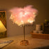 Pink Feather Lamp, LED Atmosphere Feather Night Lights, Bedside Lamps for Mother, Girlfriend, Home Girl Room
