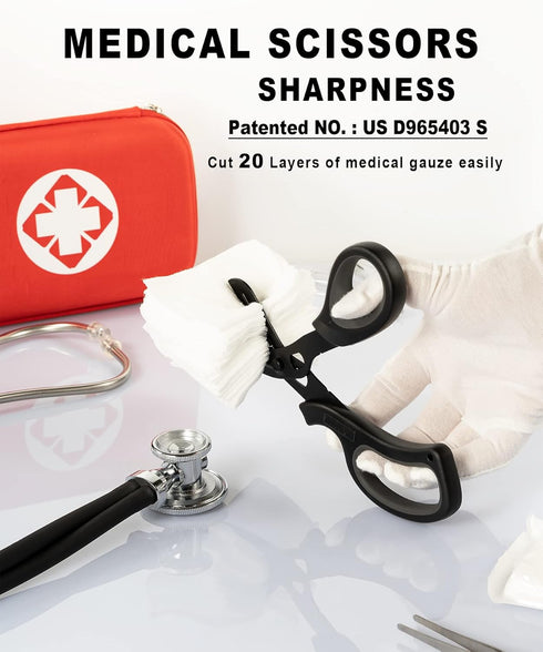 MEUUT 2 Pack Medical Scissors, Trauma Shears for Nurses, Non-Stick Blades, Surgical Grade EMT Scissors