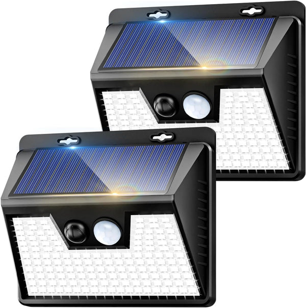kolpop Solar Lights Outdoor 2 Pack, 140LED/3 Modes Motion Sensor Wall Lights