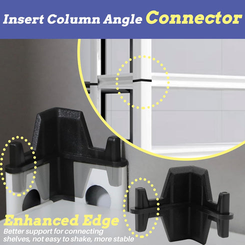 Terixe 8 8 5 Post Inserts Connectors - PP Plastic, Injection Molded, Sturdy Support - Black, Post Corner Connectors