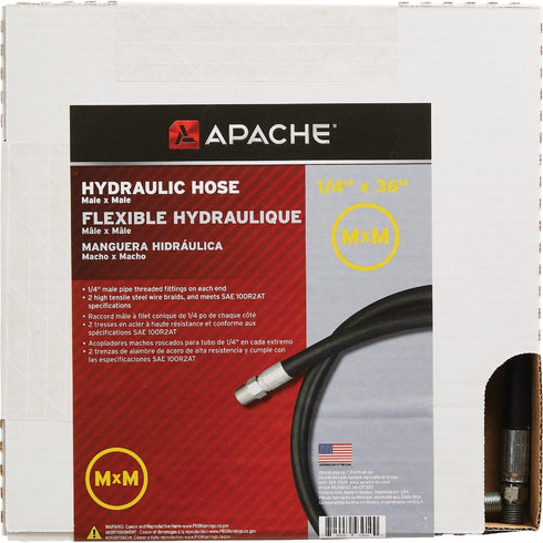 Apache 98398162 1/4" x 36" 2-Wire Hydraulic Hose Male x Male Assembly