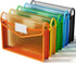 ThinkTex Plastic Expanding File Folder, Transparent Envelopes with Snap Closure, No Dividers, Assorted Colors, 5 Packs