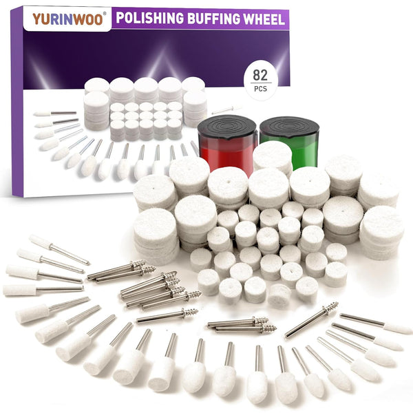 82Pcs Polishing Buffing Wheel Kit, Compatible with Dremel Rotary Tool, Different Shapes, 1/8" Shank