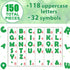 Qyeahkj 150 PCS Large 6" Font Letters and Punctuation Set, Glitter Green Classroom Alphabet Cutouts