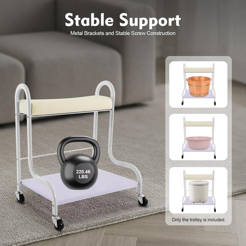 BGSHKAL 220.46 Lbs 4 2 Pedicure Cart Portable Trolley, Portable Esthetician Trolley Cart Pedicure Foot Rest Weight