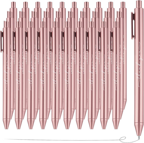 Dispowreath 100pcs Thank You Pens Bulk Cute Multicolor Ballpoint Pen for Server Employee