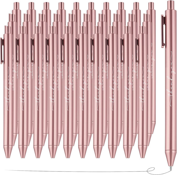 Dispowreath 100pcs Thank You Pens Bulk Cute Multicolor Ballpoint Pen for Server Employee