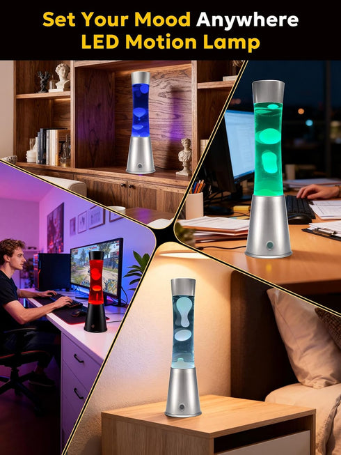 Remote,17-Color Lamp,15.5 Inch AONESY Liquid Motion Lamps with Changing Mood Large LED Night Light, Soothing Table Lamp