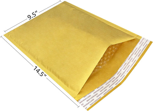 Kraft Bubble Mailers - Pack and Ship (100pack, 4-9.5" x 14.5")