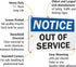 SmartSign-U9-2382-NA "Notice - Out Of Service" Sign | Aluminum 7" x 10", Black/Blue on White