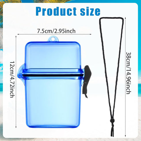 Outus 3 Pieces Waterproof Case ID Card Holder with Floating Sports Case Locker and Rope (Rose Blue Black)