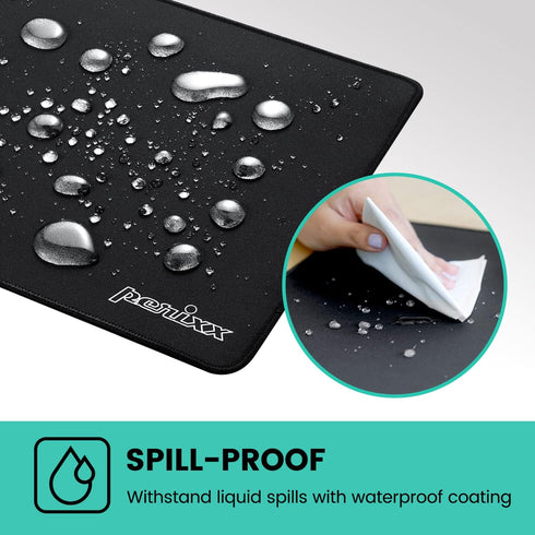 Perixx DX-1000L Waterproof Gaming Mouse Pad, Non-Slip Rubber Base, L Size 12.60x10.60x0.08 Inches