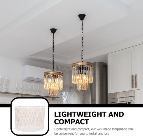 E27 E14 Woven Lamp Shade Cover Rattan Oval Lampshade Woven Light Cover for Bedside Lamp Floor Touch for Living Room