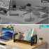 ELITEROO Desktop Bookshelf Organizer, Wood Slanted Desk Bookshelf, Small Tabletop Book Rack, Portable Mini Bookcase
