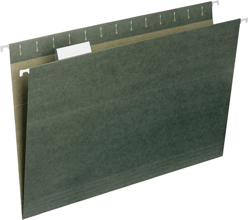 Smead 64155 Hanging File Folders, 1/5 Tab, Legal Green, 25/Box