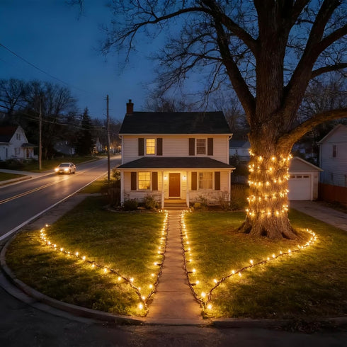 150 Commercial 50 LUCKY SHINE LED Warm White Christmas Lights, Grade Decorative Lighting String Brown Wire FT