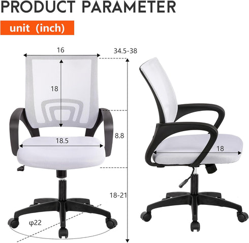PayLessHere 360 (Pack 1, Home Office Chair Desk Computer Chair Adjustable Ergonomic Chair Lumbar Support Armrest