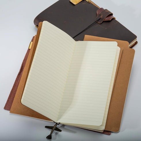 Travel Journal Set - 3 Notebooks for Unforgettable Moments - Soft Cover, Compact Size - 4.3” x 8.2” - 100gsm, 60 Ruled Pages/30 Sheets per Journal - Perfect for Travelers