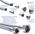 Braided Faucet Connector Supply Hose 1/2"-14NPSM Brass Nut X 3/8 Female Fitting, Stainless Steel Lead-Free 20-Inch Long