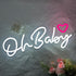 Dimmable Powered16.5"*6.9" Oh Baby Neon Sign for Backdrop,White LED Light Up Sign for Boy and Girl Baby Shower Gender