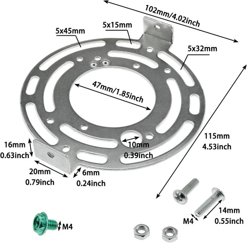 LUORNG 115mm (4.53 inch) 2 Sets Universal Light Fixture Mounting Bracket Kit, Round Ceiling Light Plates