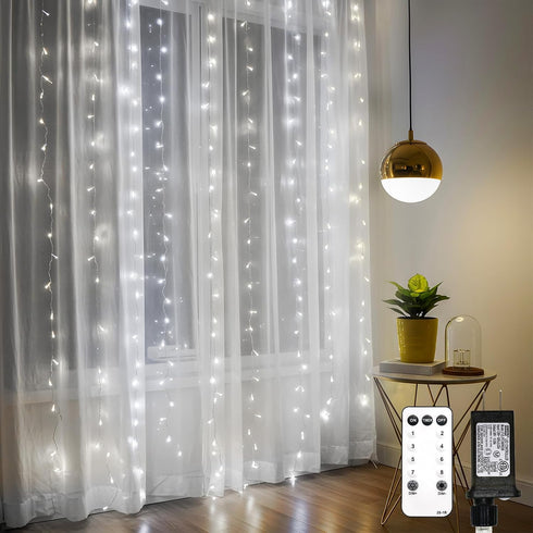 suddus Curtain Lights Outdoor, String Lights for Bedroom, Window, Wall, Wedding, Party