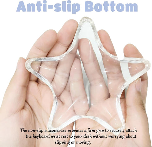 Elbow Gel Wrist Rest for Keyboard and Mouse Transparent White Sea Star Pad Cushion Ergonomic Cute Clear Cool Mouse