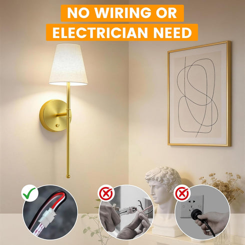 Set 2,Rechargeable 12 5200mAh Dimmable LUTEC Battery Operated Wall Sconce of Wall Sconce, Colors Wireless Wall Sconces