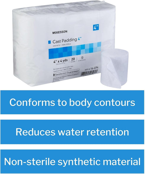 4 4 20 Count, 1 Pack McKesson Cast Padding, Non-Sterile, Polyester, in x yds