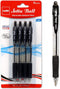 Cello Premium Medium Point Pens with Comfort Grip Control (Black Jetta Ball 4 Pack) by Cello