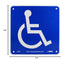 NMC S23R Office Sign, Handicapped Graphic, 7" x 7", Rigid Plastic, White on Blue