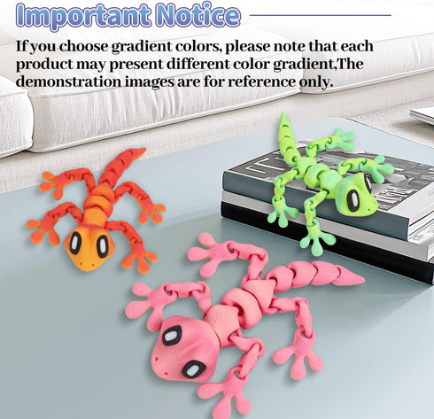 Yaozyety 4Pcs 3D Printed Articulated Lizard, Flexible Dynamic Animals Toys, Full Articulated Toy with Magnets, Adults