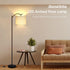 3 E26 63-inch BoostArea Modern LED Arched Floor Lamp with Natural Linen Shade, Brightness Levels, Socket, Footswitch