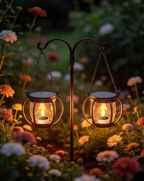 SoulBay 6 Pack Solar Tea Lights Outdoor Waterproof, Small Flameless Flickering Small Bright LED Candles Lights
