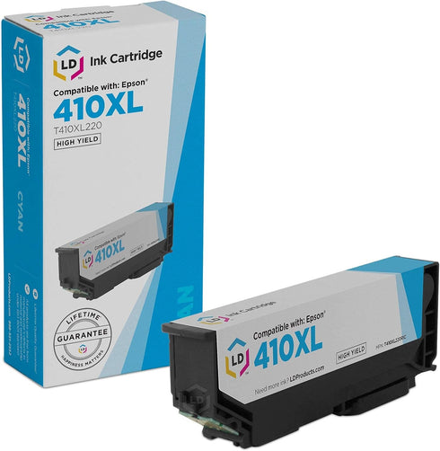LD Remanufactured Ink Cartridge Replacement for Epson 410XL T410XL220 High Yield Cyan, Compatible with Expression Models