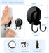 VIS'V Heavy Duty Suction Cup Hooks, Black Bathroom Shower Hooks, Removable Reusable Holders for Tile Wall, 2 Pcs