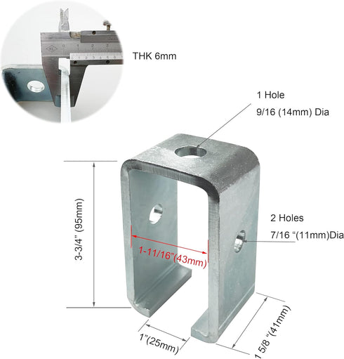 Channel Trolley Track Hanger Bracket for UNISTRUT Strut Channel, 1-5/8 Intermediate Support Hanger Bracket