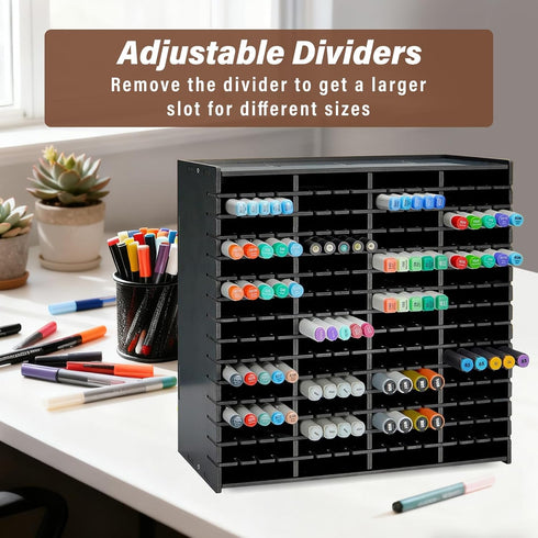 Yrangee Organizer,240-Slots Marker Marker Holder with Adjustable Divider, Desk Markers Storage Organizer for Pens