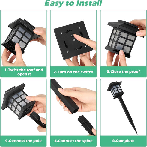 12-Pack IP44 Solar Walkway Lights,Solar Pathway Lights Outdoor, Auto Charge/Discharge Ground Lamp , Waterproof