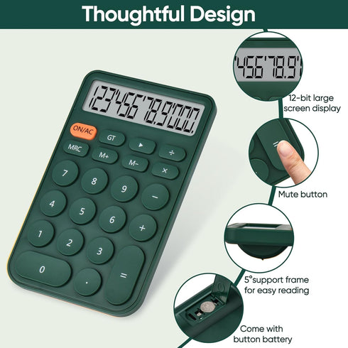 Standard Function Basic Calculator, 12 Digit Large LCD Display, Antiskid Bottom for Office, Home, School