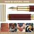 Vintage Wooden Mini Fountain Pen, Short Pocket Travel Fine Nip Pen, Smooth Writing with 15 Pcs Black Ink Cartridges