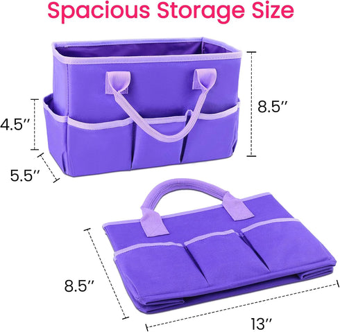 Godery Desktop Tote and Stock Organizer for Arts, Books, Stationery, and Office Desk, Makeup Storage Tote with Handles