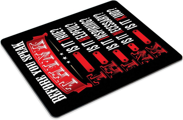 Smooffly Inspirational Mouse Pad, Think Before You Speak Quotes, Motivational Mousepad 9.5 X 7.9 Inch