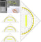 PEOVLVN 4 Pcs Multifunctional Triangle Ruler with Handle, Plastic Triangle Ruler Protractor Geometry